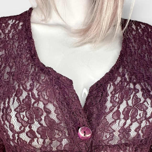 Vintage 1990’s My Michelle Purple Lace Sheer Maxi Dress - Picture 9 of 10